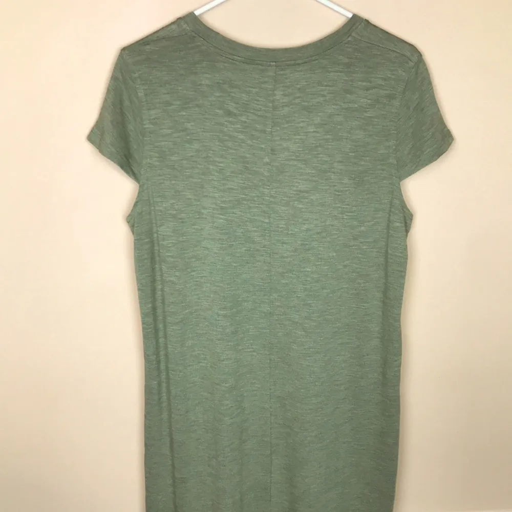 Jessica Simpson Women’s Olive Green Side Slit Hi-Low Short Sleeve Shirt Dress - Image 6