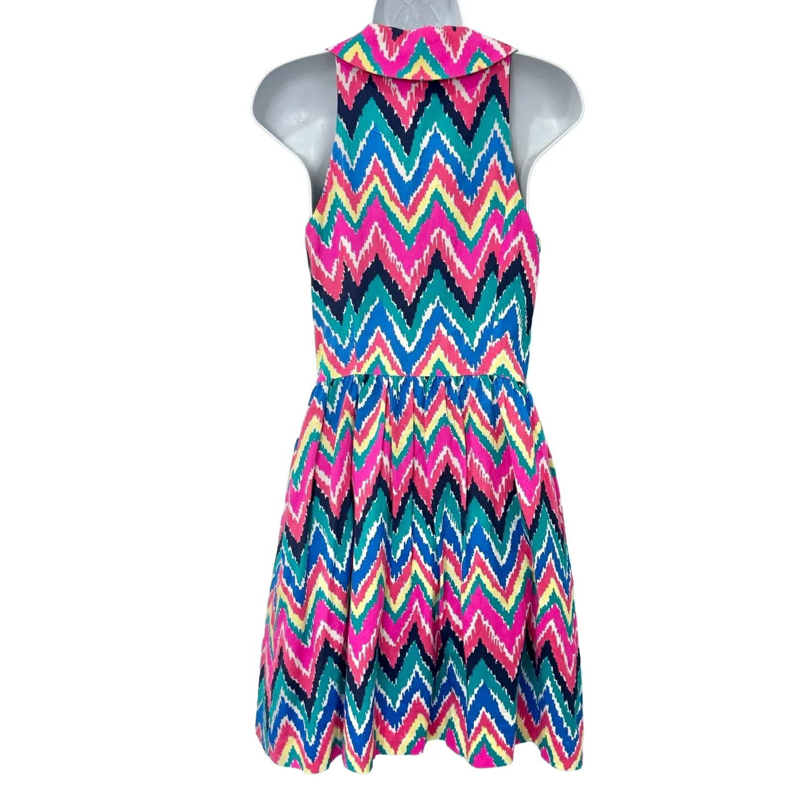 Lilly Pulitzer Sherlynn Hearts A Flutter Chevron Pink Fit & Flare Dress size 4 - Image 4