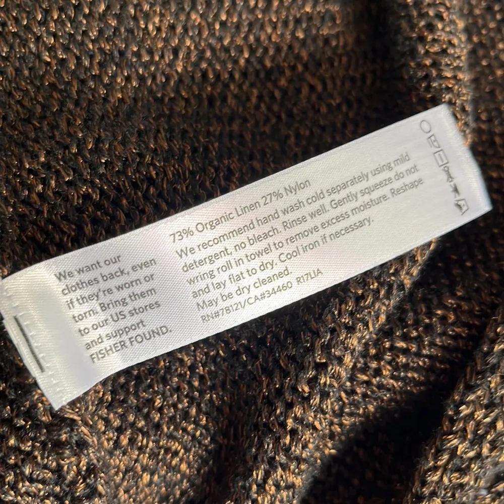 Eileen Fisher Organic Linen Blend Split Sleeve Metallic Sweater - Image 8