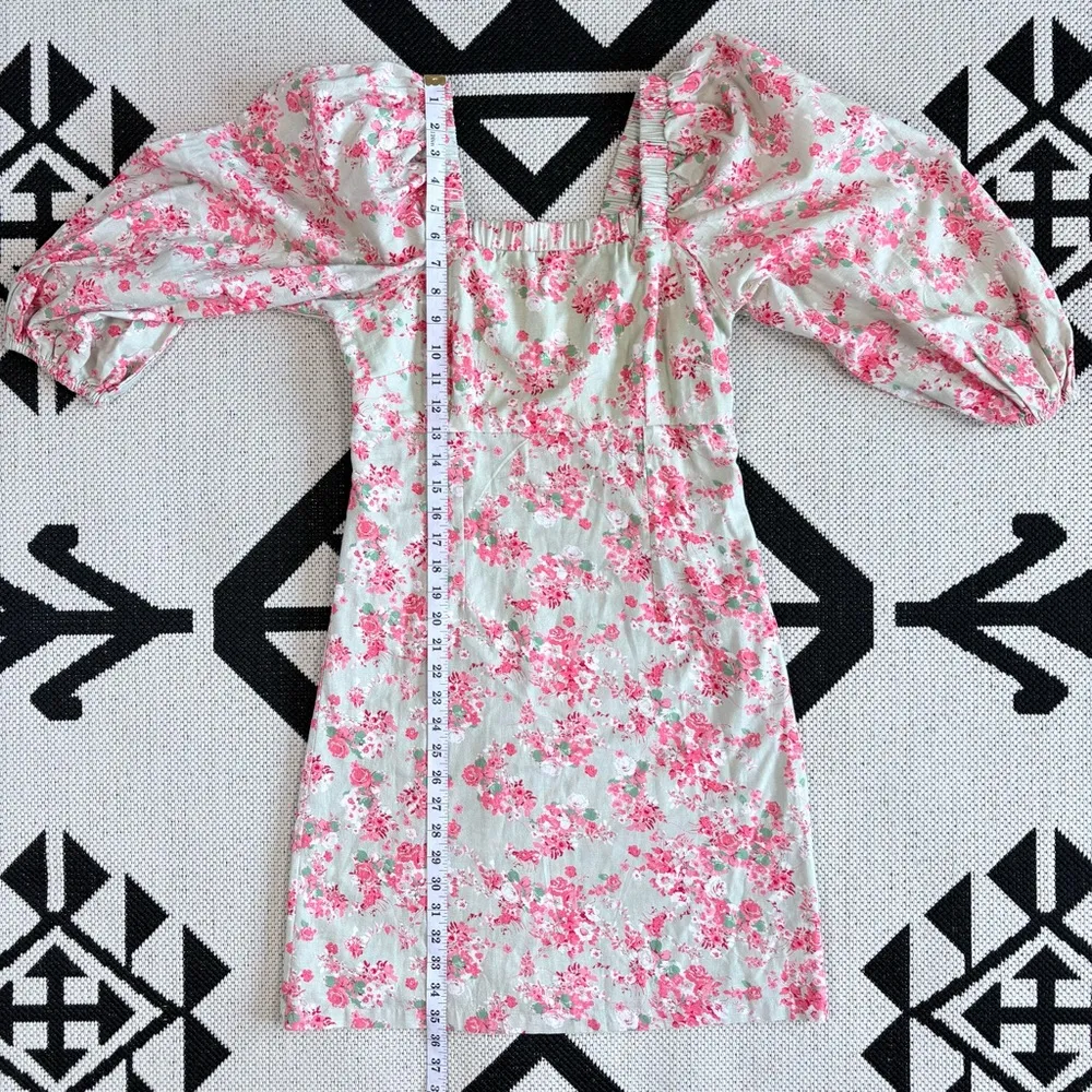 Forever That Girl x Anthropologie Puff Sleeve Floral Print Mini Dress XS - Image 9