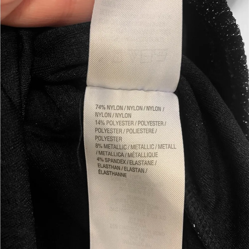 Belle Kim Gravel Lurex Festive Blouse 1035 Black Size 1X - Image 4