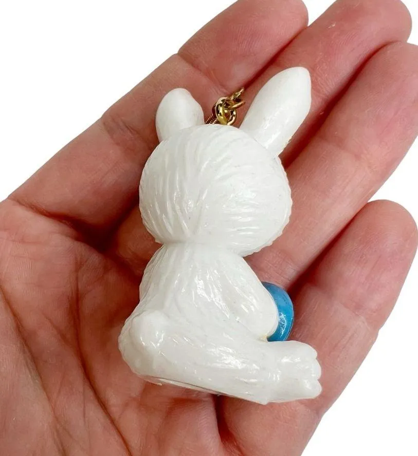 White Easter Bunny I Love You Dangle Pierced Earrings - Image 9