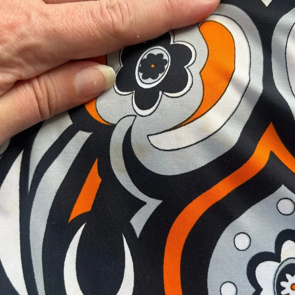 Vtg Y2K Seduction Babydoll Slip Dress Sz M 70s Festival Geometric Retro Blue USA - Image 11