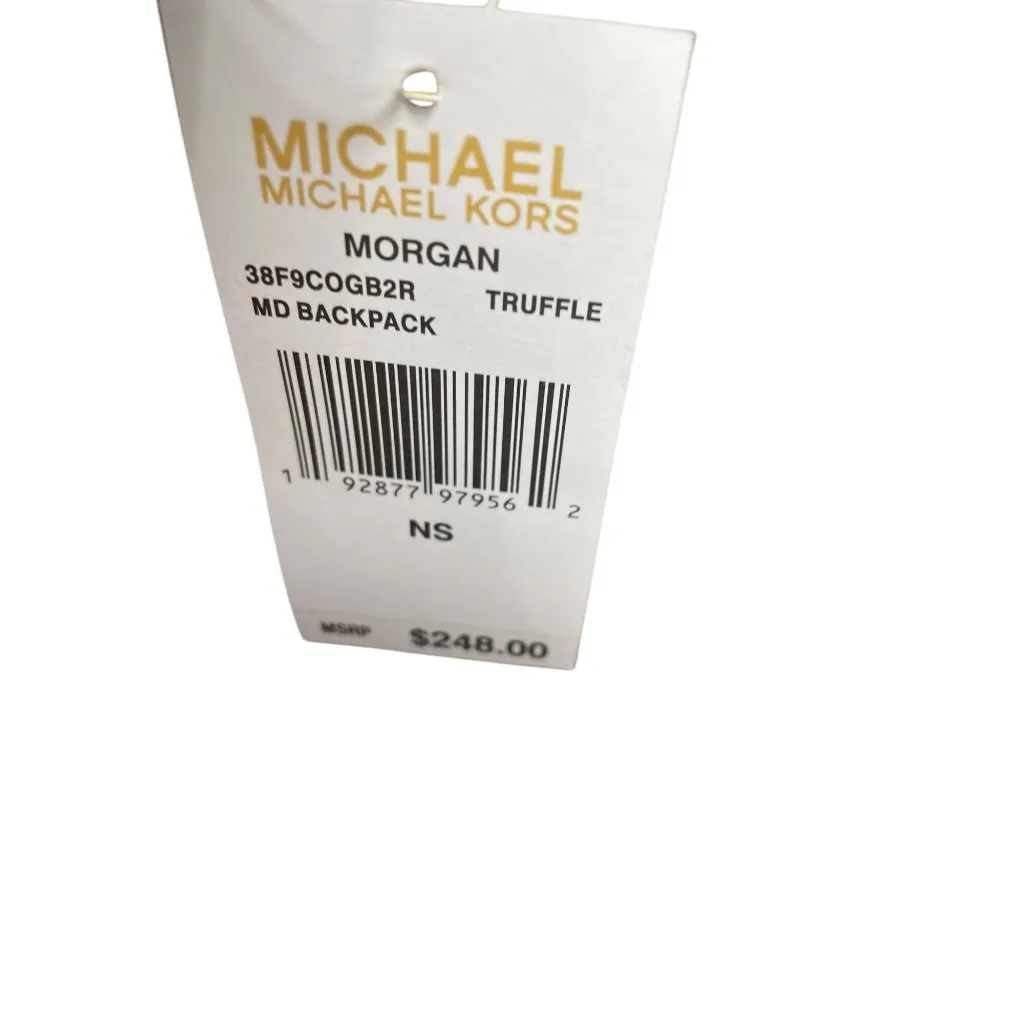 Michael Kors Morgan Truffle Brown Canvas & Leather MD Backpack SKU 9231 - Image 11