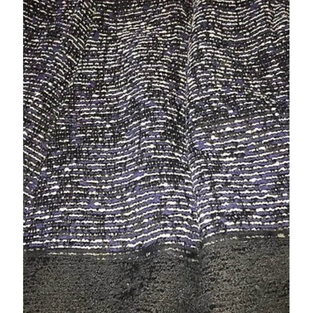 PROENZA SCHOULER Size US 4 Boucle Tweed pleated mini skirt A-line Black Navy - Image 6