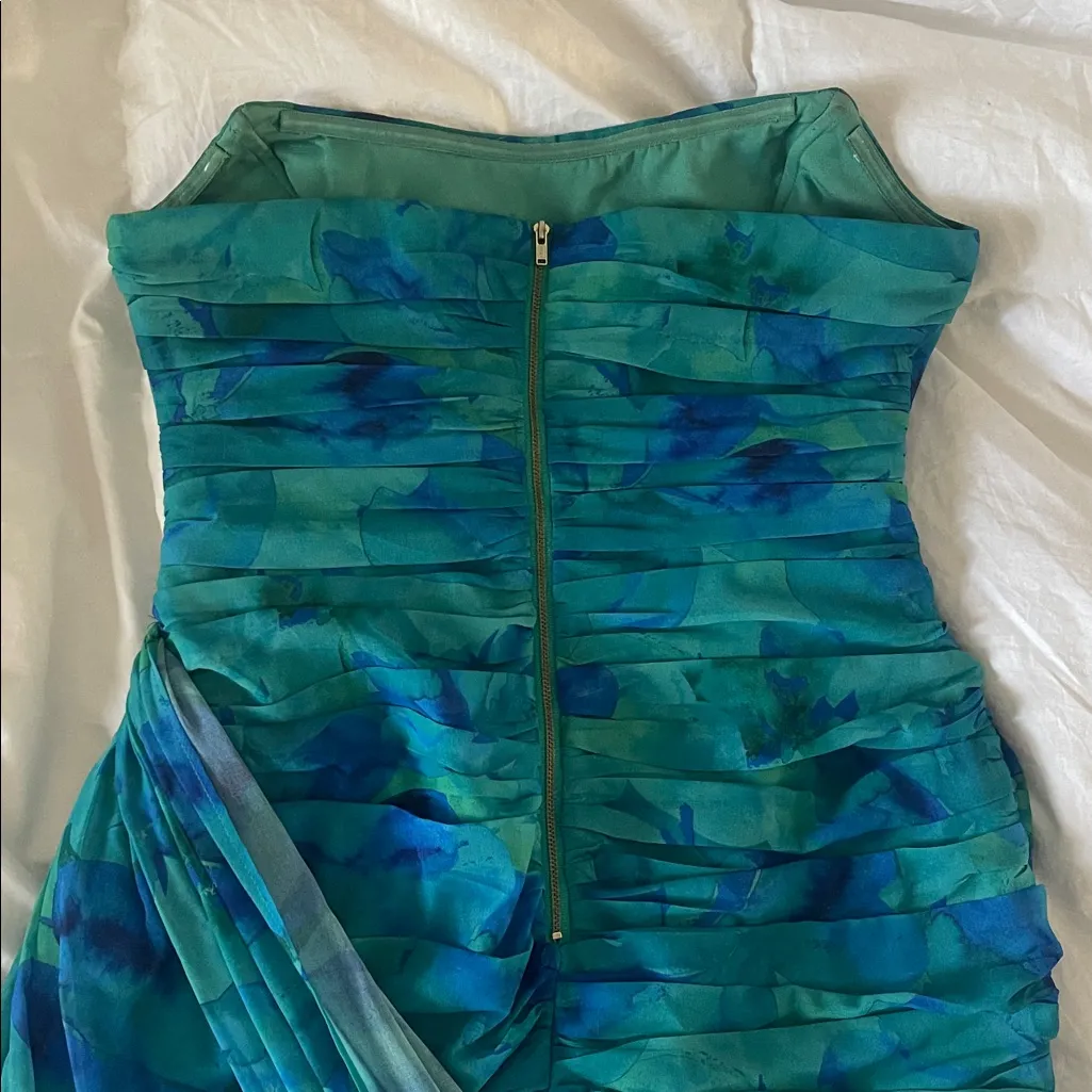 RNWY Lakota Mini Dress size M US 6 Hello Molly green blue teal with train Size M - Image 5