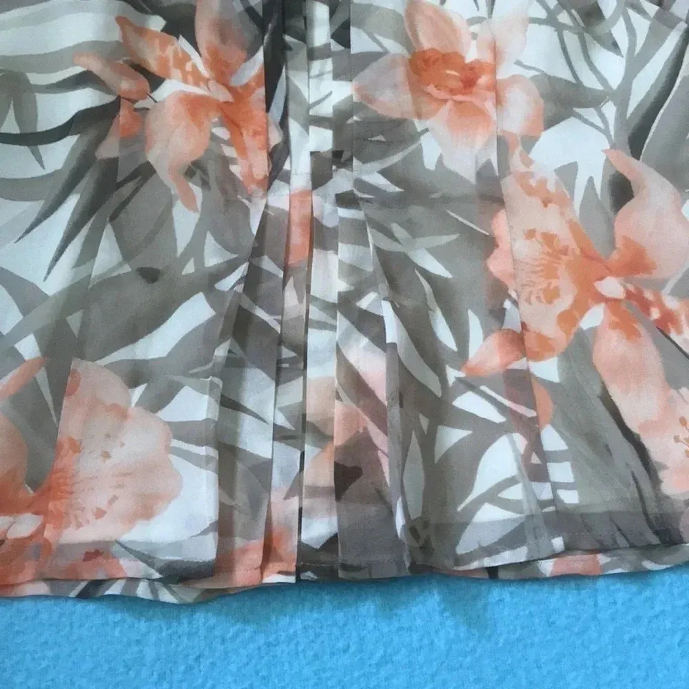 JONES NEW YORK COLLECTION silk semi-sheer long sleeve button up top NEW size 2P - Image 3