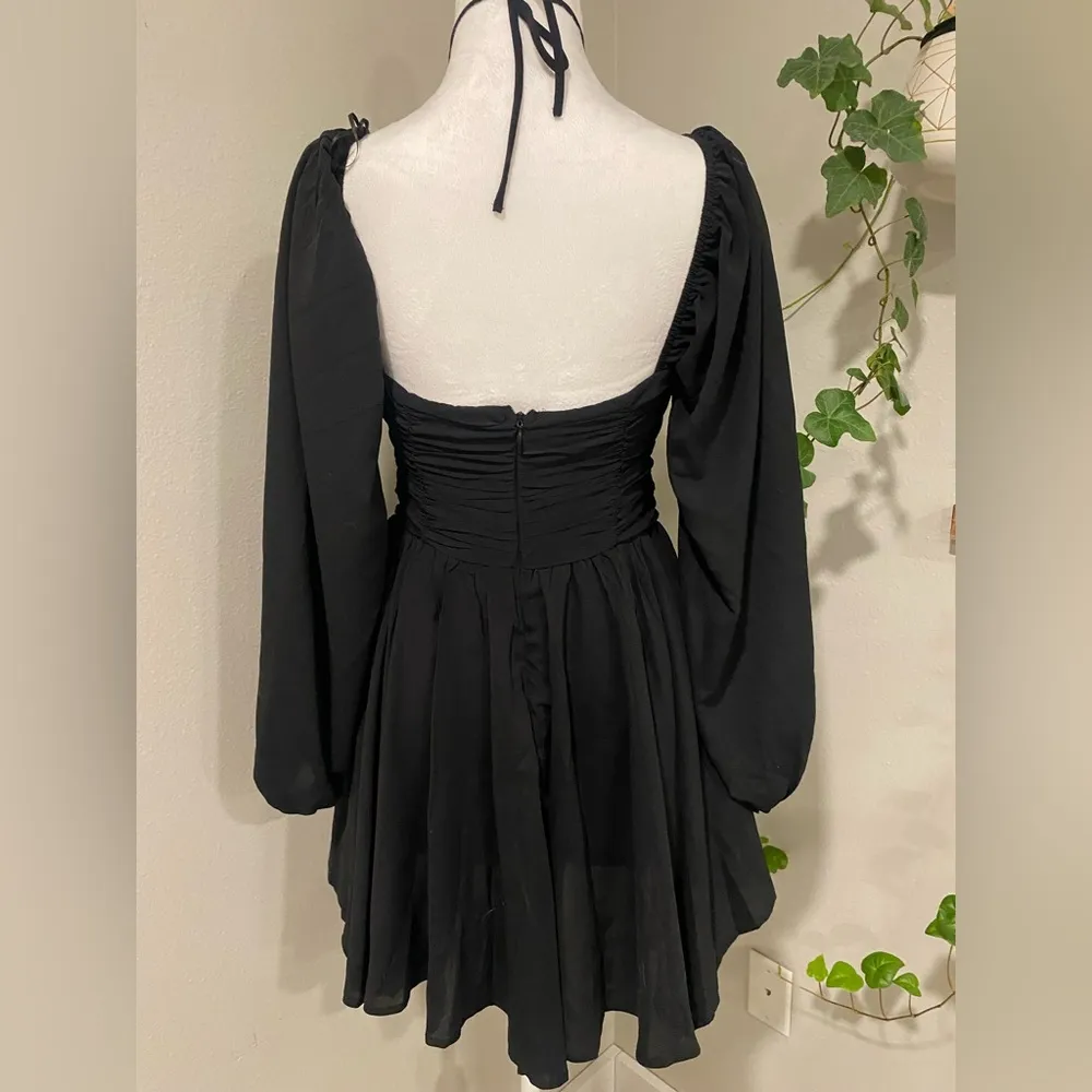 Women Princess Polly Barret Long AsymmetricaL SLEEVE MINI DRESS BLACK Size‎ 8 - Image 6