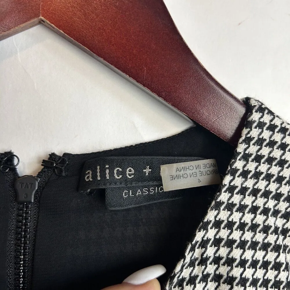 Alice + Olivia Classics Size 4 Delora Houndstooth Jacquard Dress Sheath - Image 7