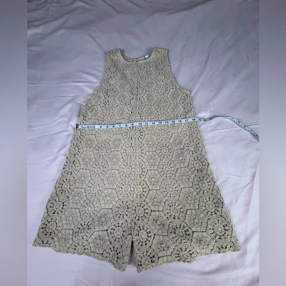 Zara Beige Floral Lace Blouse - Image 4