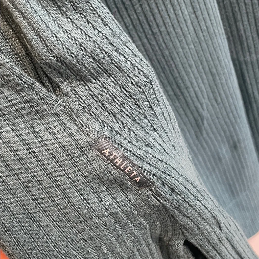 ATHLETA Harmony Pose Wrap Hooded Ribbed Yoga Cardigan in Dark Vista Teal Size S - Image 8