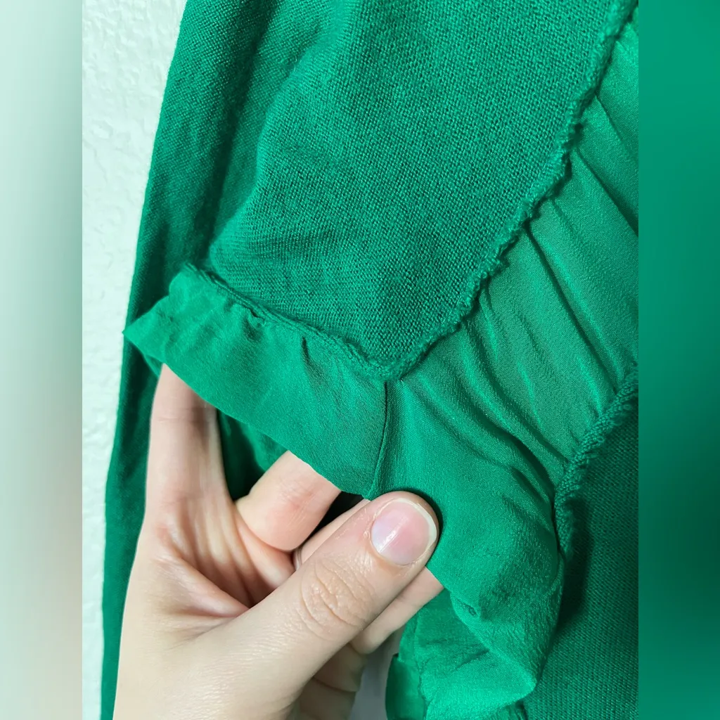 Stella McCartney Silk Mix Knit Sweater Lace Dress Kelly Green Women's Size 34/XS - Image 15