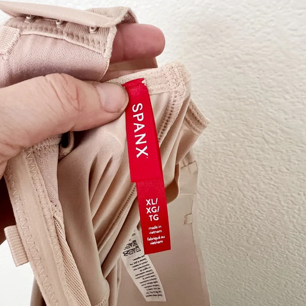 [SPANX] Beige Suit Your Fancy Strapless Cupped Mid Thigh Bodysuit Shapewear XL - Image 12