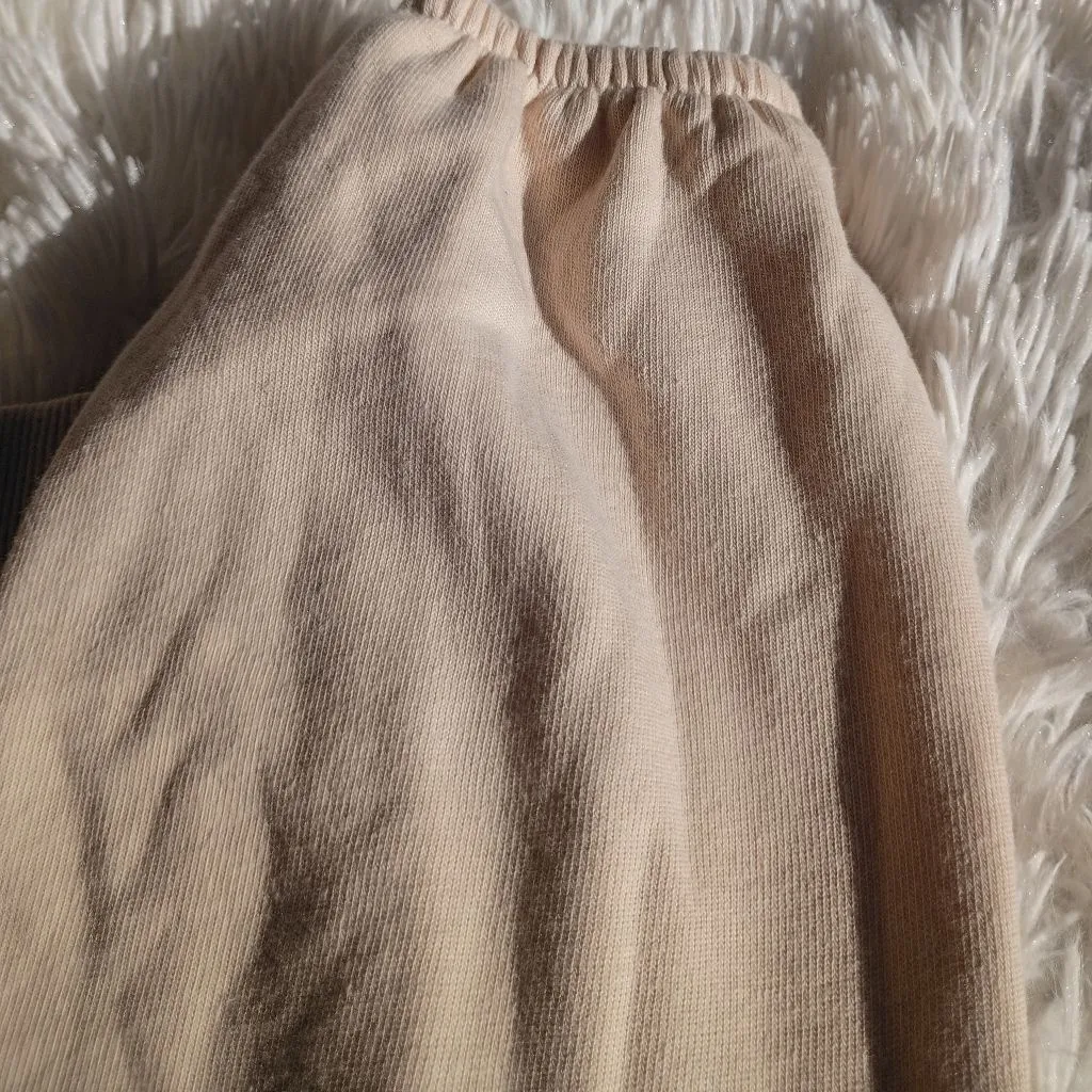 Nation LTD Puff Sleeve Pintuck Tie-Front Blouse Sweatshirt Top Beige Small - Image 4