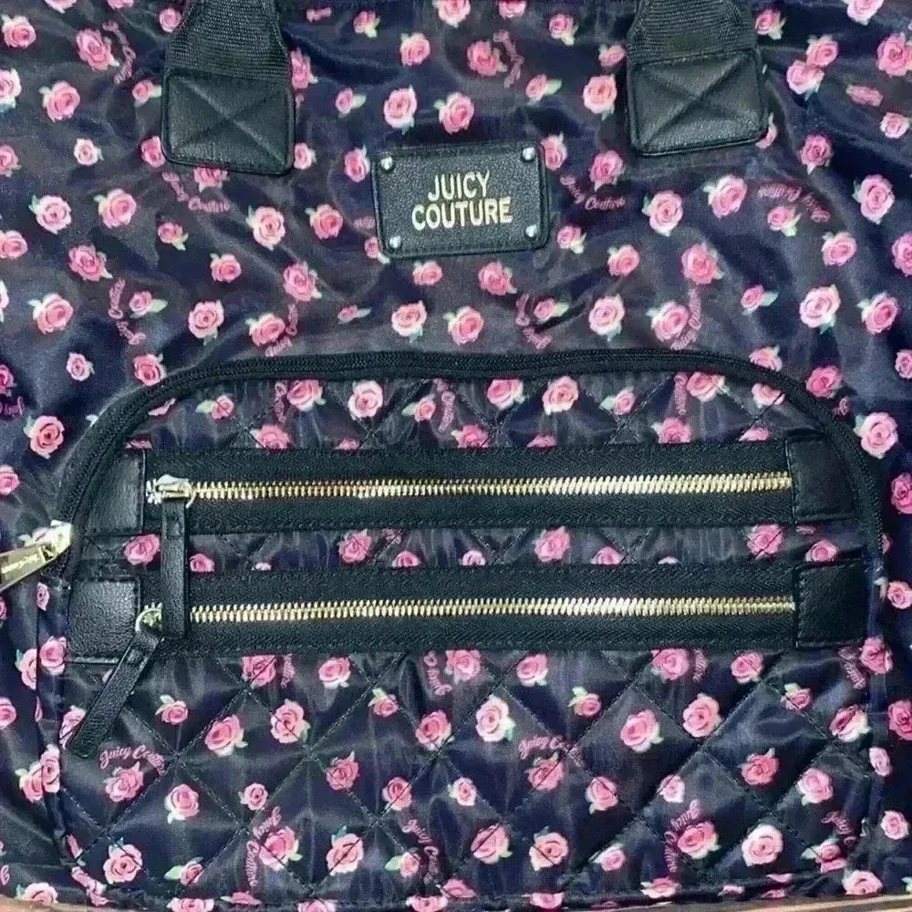 Juicy Couture Black with Pink Roses Bag - Image 2