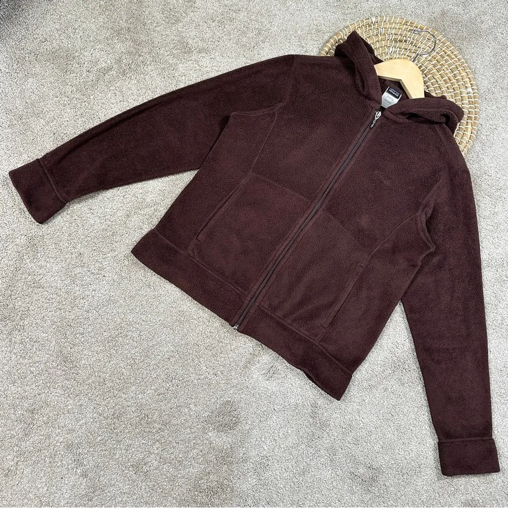 Patagonia Women’s Plush Synchilla Hoody Full Zip Longsleeve in Brown Size M - Image 3