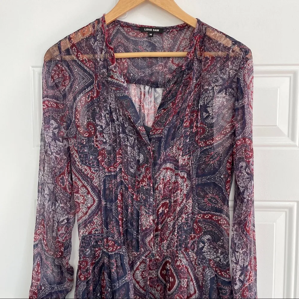 Love Sam Paisley Long Sleeve Mini Dress - Image 51