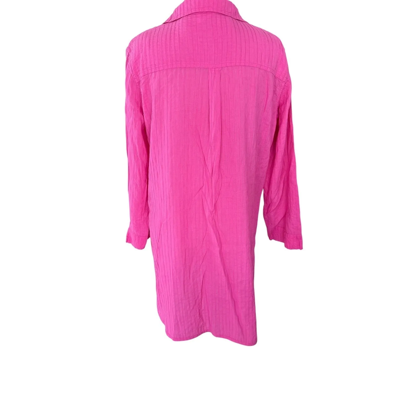 Calypso Bermuda Pink Tunic dress Womens Roll Tab‎ Sleeve Casual Dress Medium - Image 8