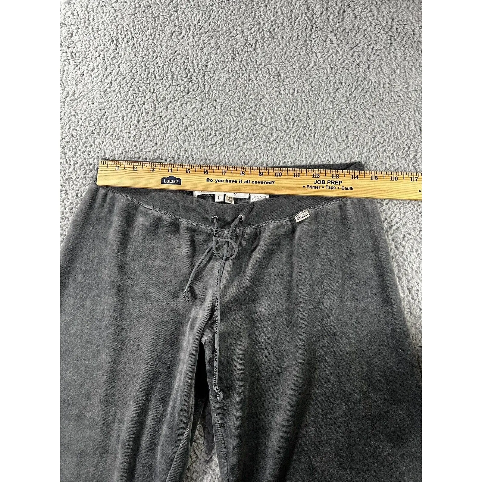 Max Studio‎ Velour Pants Women Large Low Rise Flare Leg Y2K Whimsigoth - Image 6