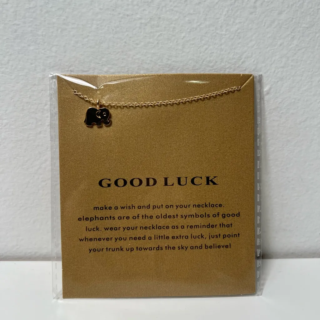 Good Luck Gold Elephant Pendant Adjustable Gold Necklace - Image 4