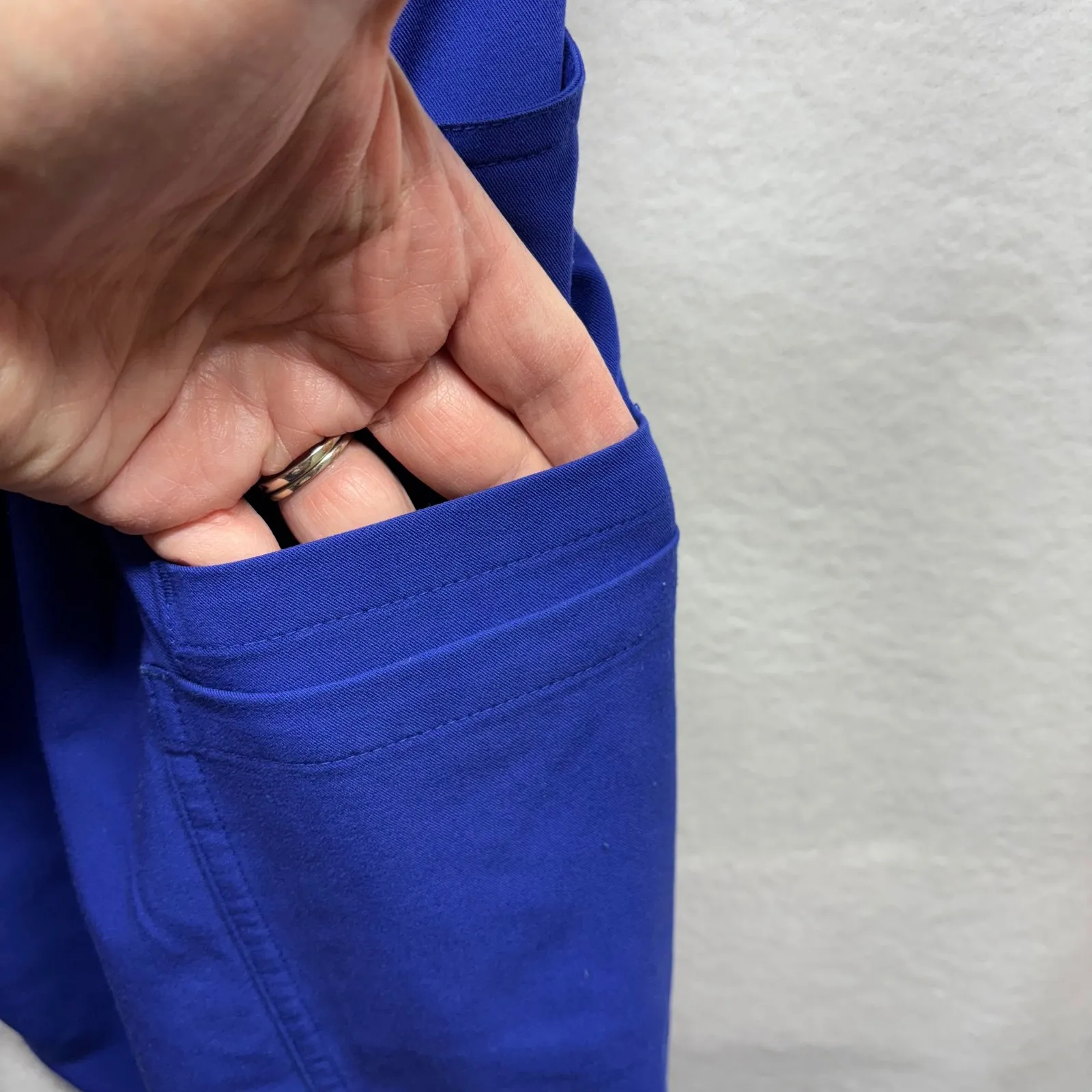 FIGS Women's Scrub Pants‎ Cobalt Blue Drawstring Waist Cargo Pocket Comfort - Image 8