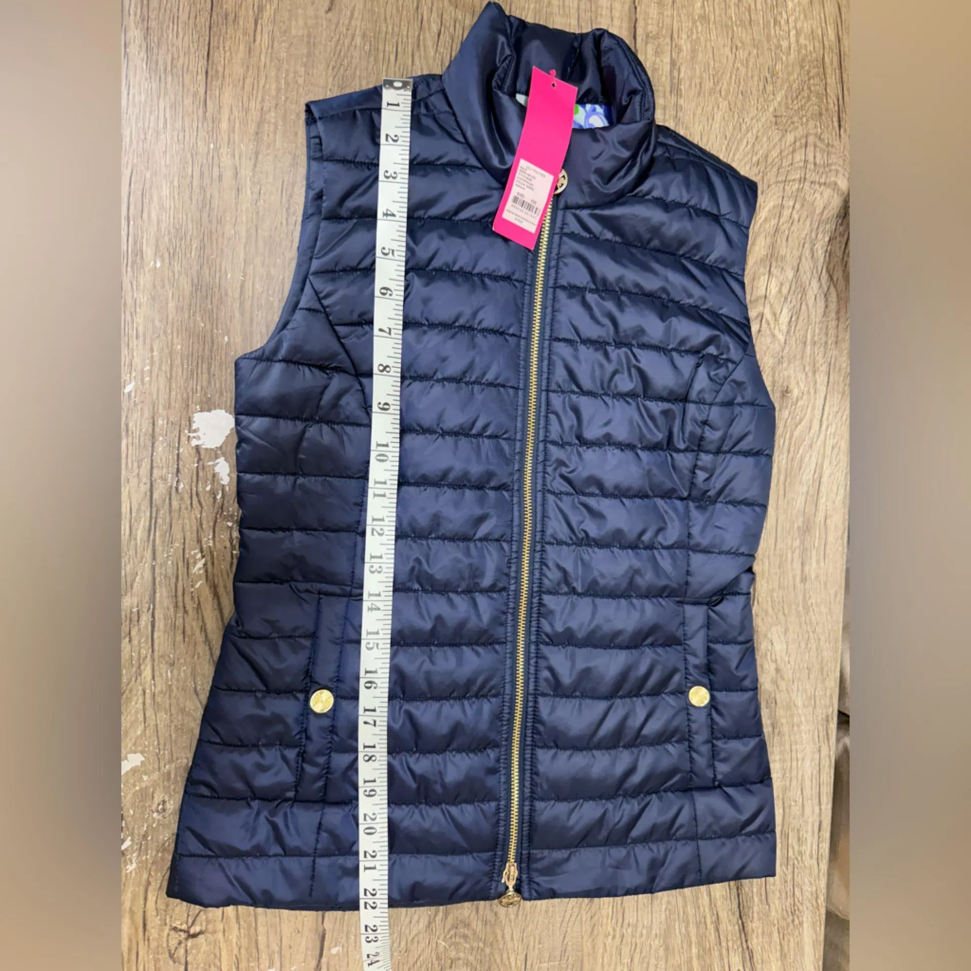 Lilly Pulitzer NWT Elyn Puffer Vest True Navy Size XXSmall Style#000052 MSRP$178 - Image 6