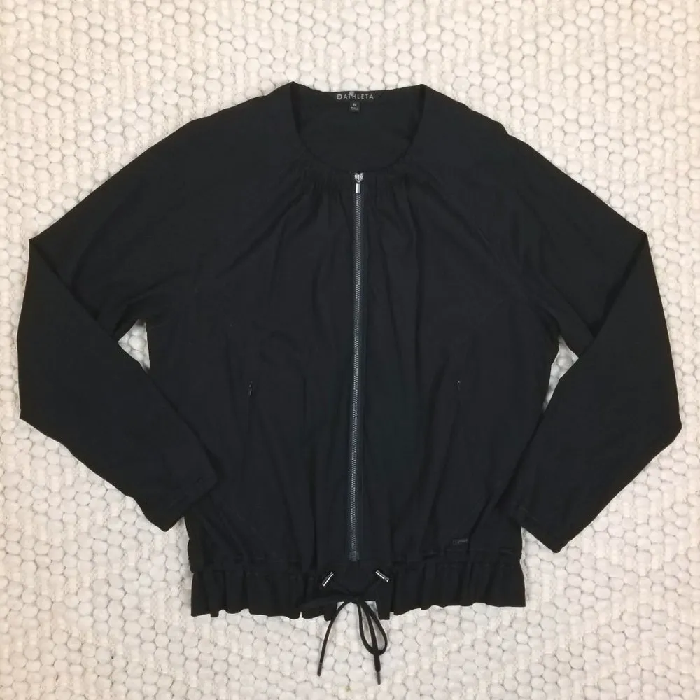 Athleta Avenue Lightweight Full-zip Jacket Black Sz Medium - Image 6