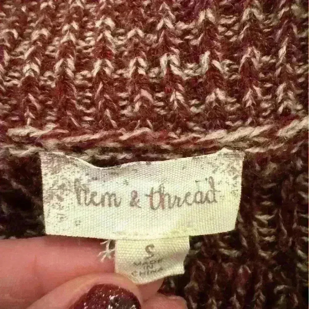 Women’s Burgundy Hem&Thread Sweater - Image 4