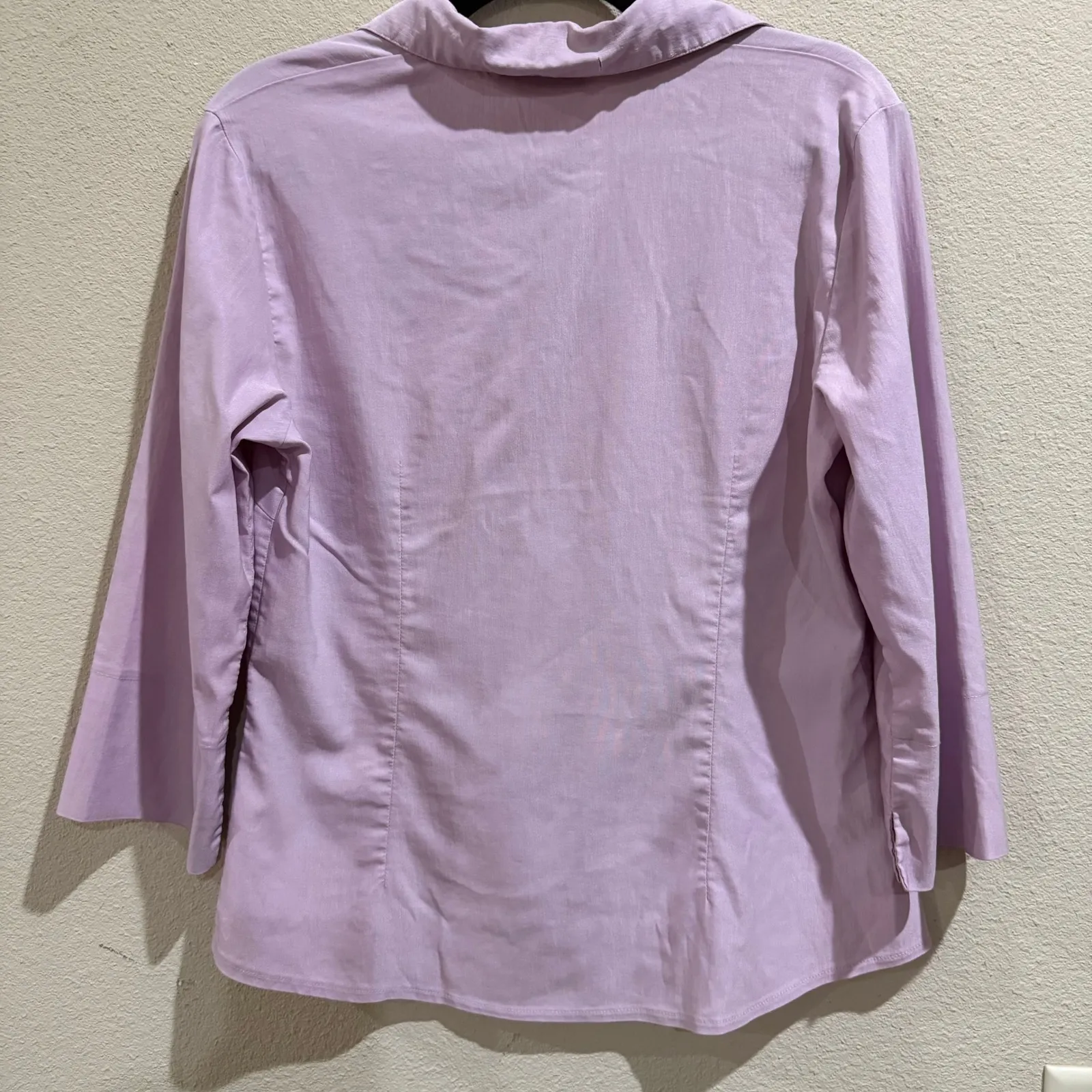 Hennes Collection Purple‎ Button Up Shirt Size 42 Viscose Polyester Blend Purple - Image 8