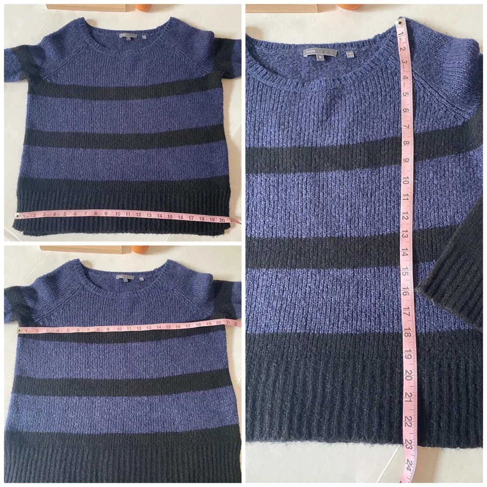 Vince navy and black wool cashmere silk striped sweater long sleeve S - Image 8