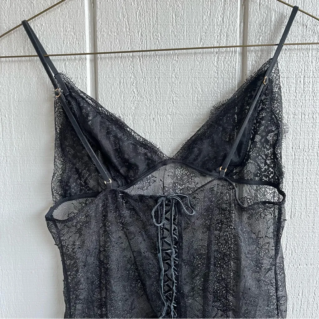 Victoria’s Secret Dream Angels Black Lace Up Back Slip M - Image 7