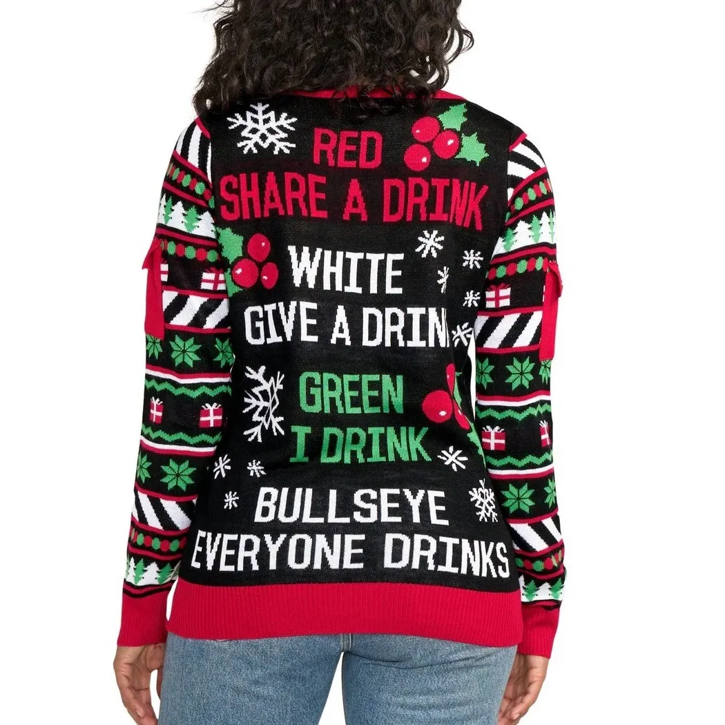 Tipsy Elves “You Miss, You Drink!” Target Game Christmas Sweater, Size M NWT - Image 6