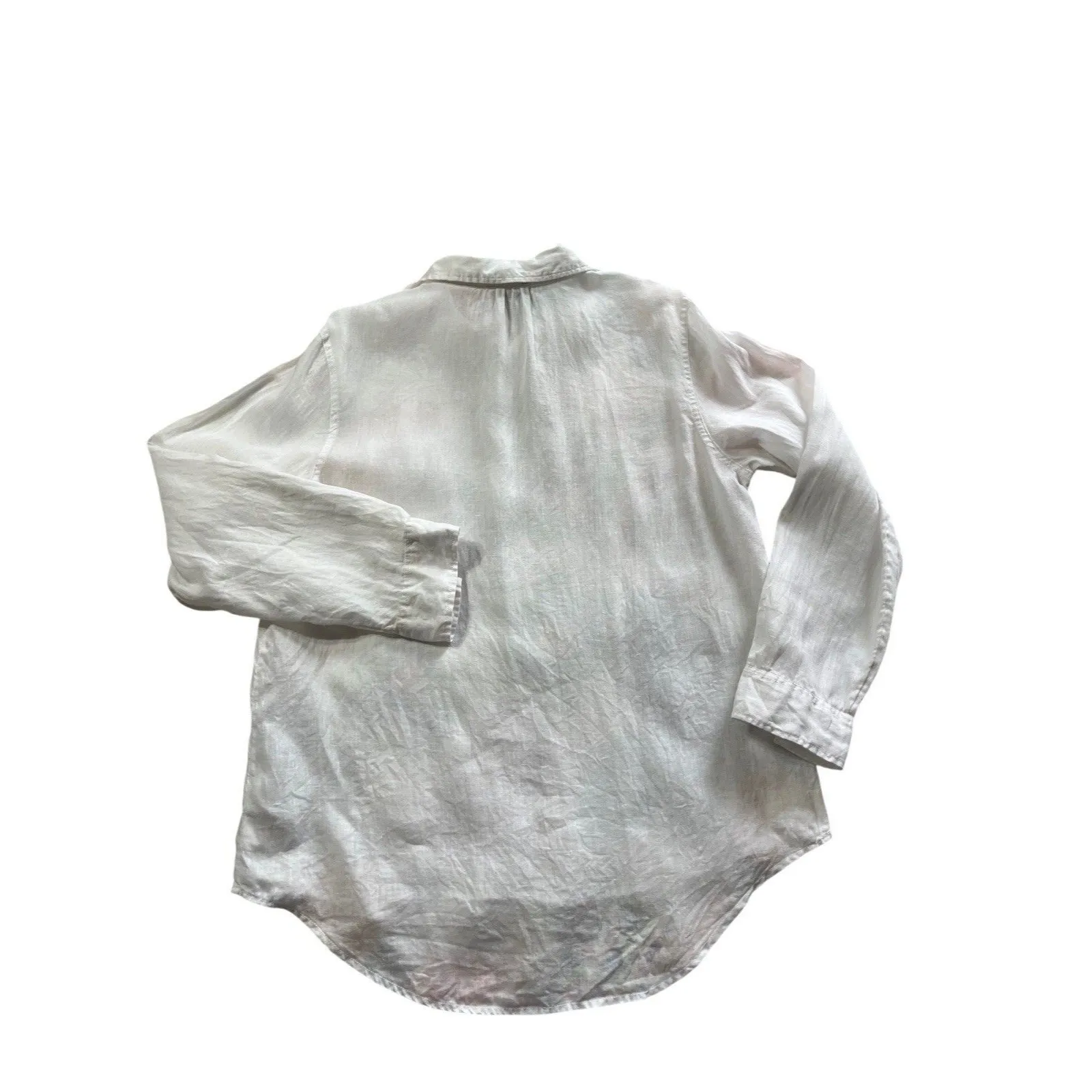 Jones & Co Jones New York White Linen Popover Shirt with Tab Sleeves - Image 2