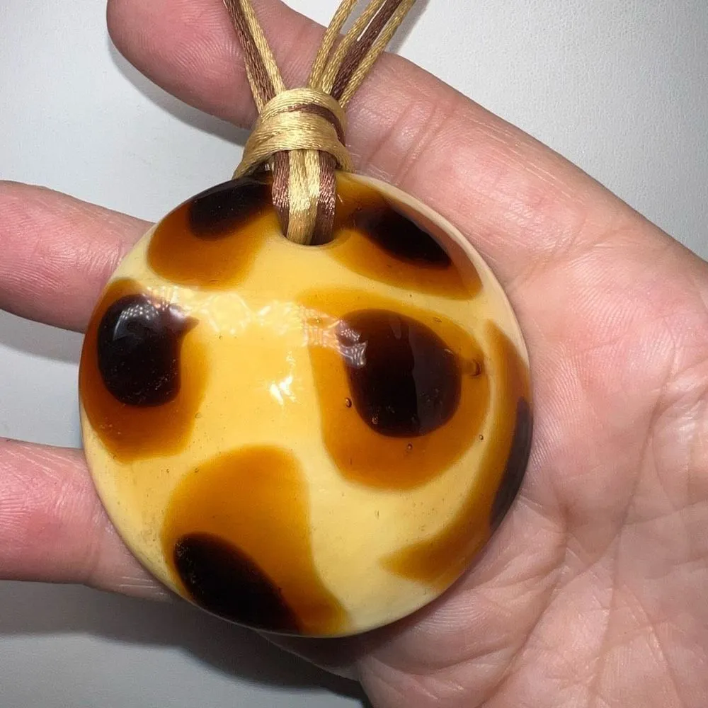 Venetian Glass Pendant on Silk Cord Brown - Image 2