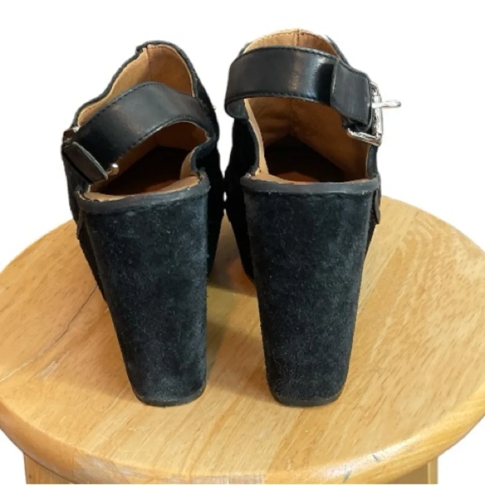 Kors By Michael Kors Quincy Black Suede Sling Back Heeled Clogs Size 8.5 - Image 3