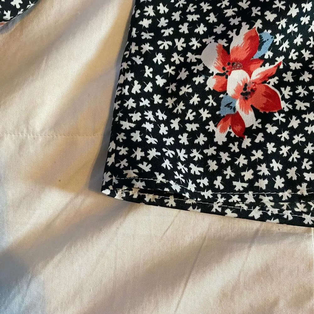 Levi Strauss Vintage Button Up Large Black White Floral Made in USA Cottagecore - Image 9