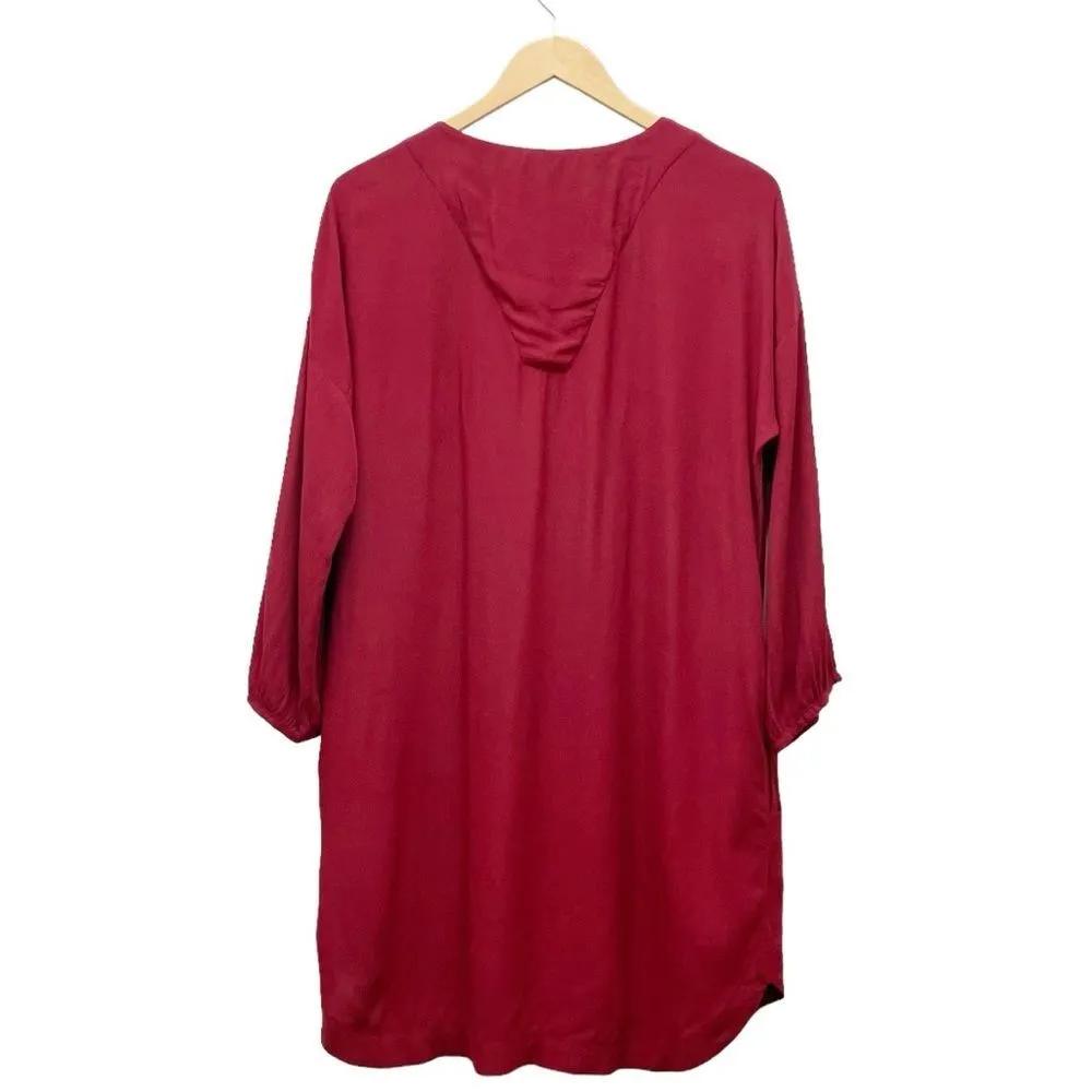 Madewell Red Du Jour 3/4 Sleeve Tunic Dress Brick Red Shift Women’s Size Small - Image 3
