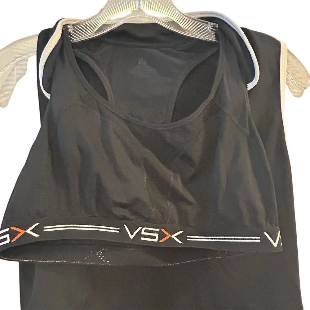 VSX Sport Women's M Black Sleeveless Zip Polo Top with Bra - Image 6