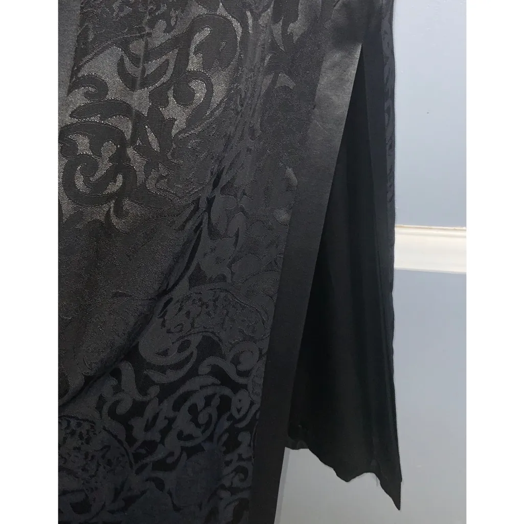 R&M Richards Black Satin Sleeveless Cheongsam & Wide Leg Pants Size 14 - Image 7
