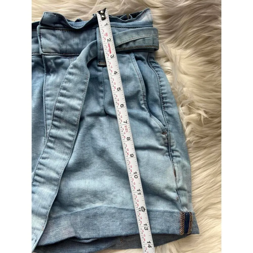 Express Super High Rise Denim Shorts - Light Wash - Image 5