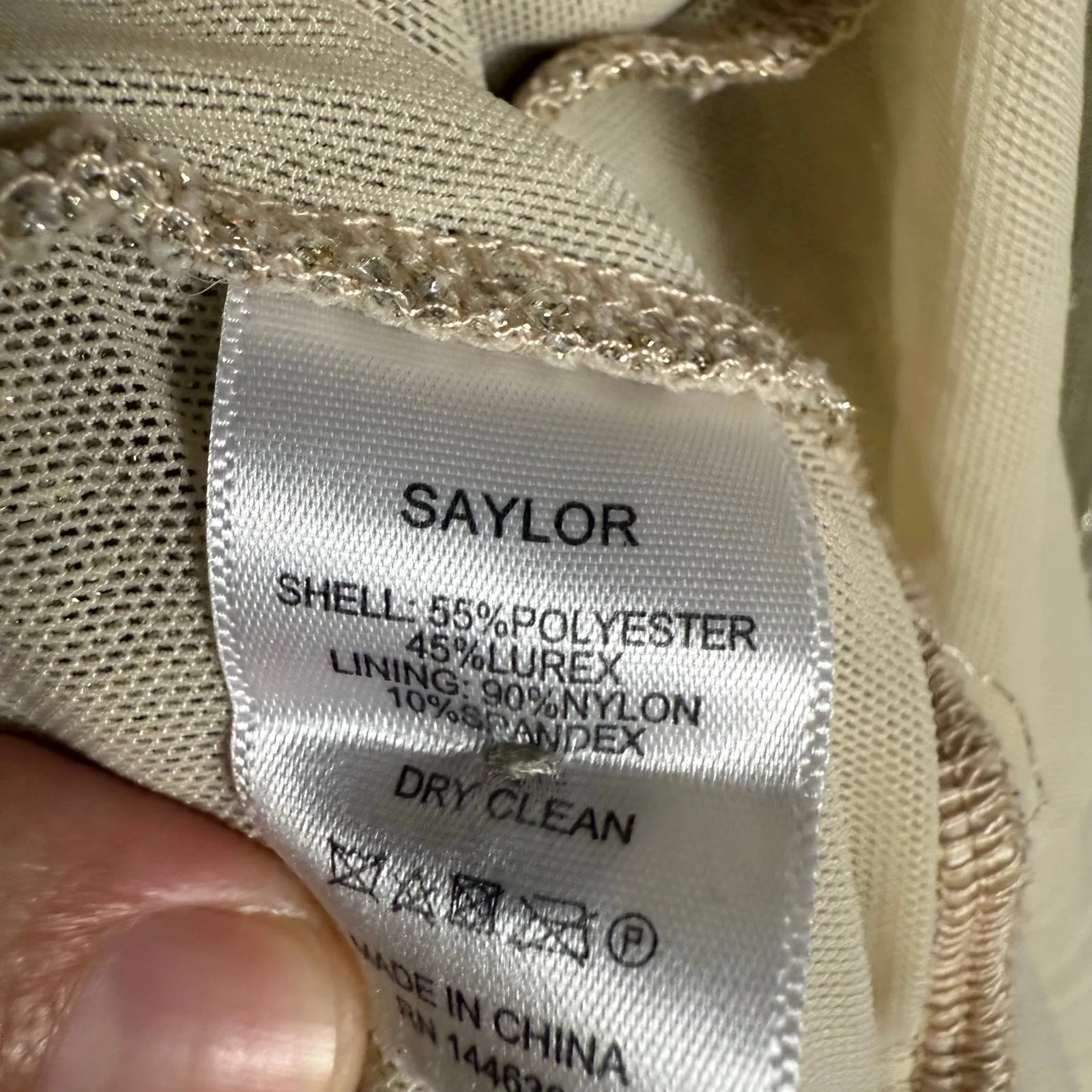 Saylor Saydee Platinum Pleated Long Sleeve Ruched Cocktail Party Mini Dress M - Image 14