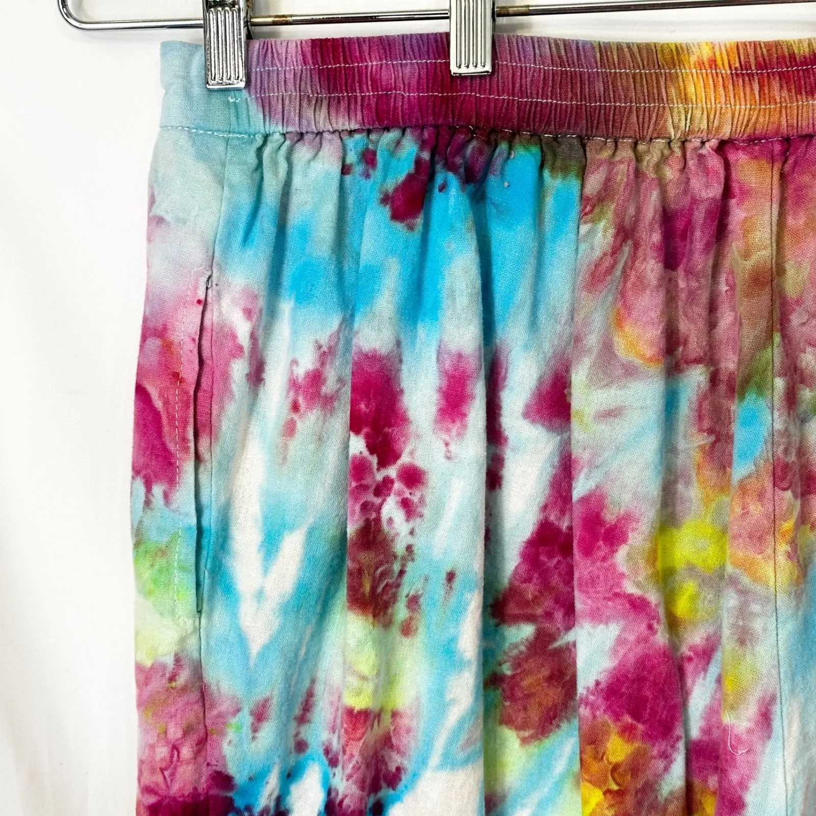 Woman Within Plus Size 20W Linen Capri Pants Handmade Tie Dye Elastic Waist‎ 929 - Image 13