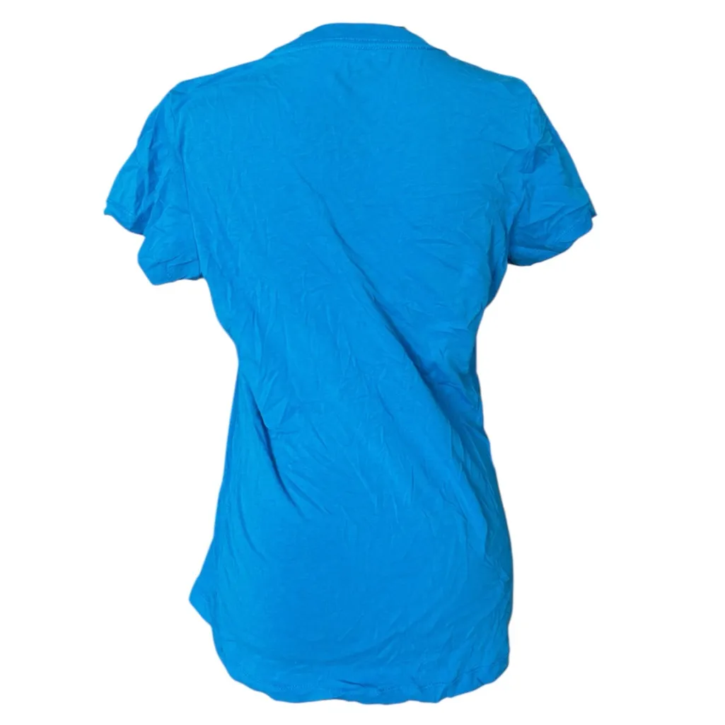 "Live to Laugh a Lot" Graphic Tee – 100% Cotton Blue Size M - Image 2