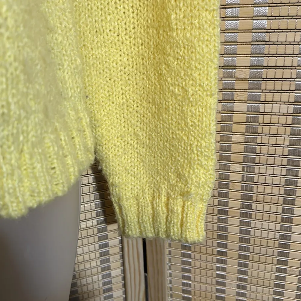 Robert Scott Ltd Vintage Bright Daffodil Yellow Loose Knit Cardigan Sweater 38 Size undefined - Image 10