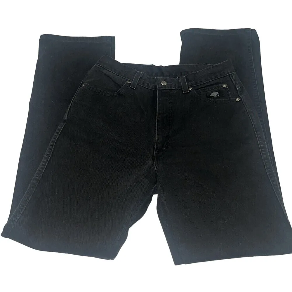 Vintage Harley Davidson Black Boot Cut Jeans Sz 12 - Image 5
