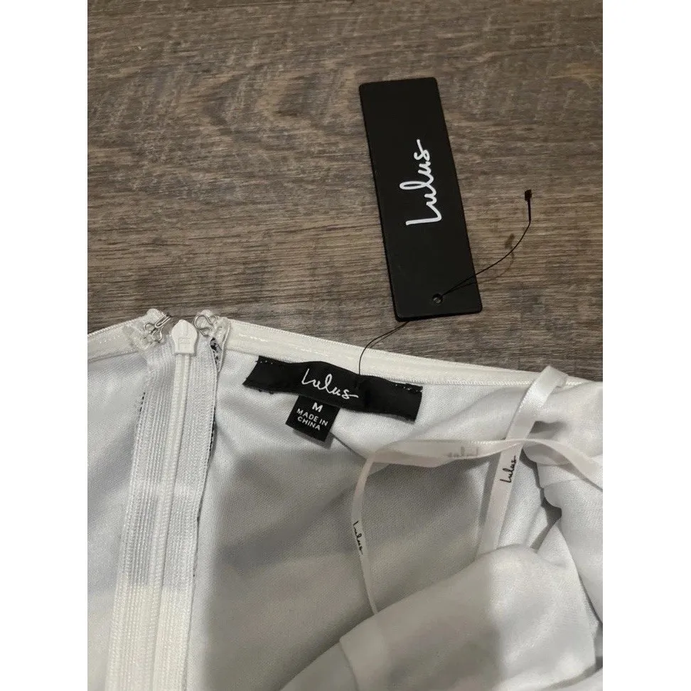 NWT Lulu's Delphi Blue and White Striped Tie-Front Strapless Romper Size‎ Medium - Image 9