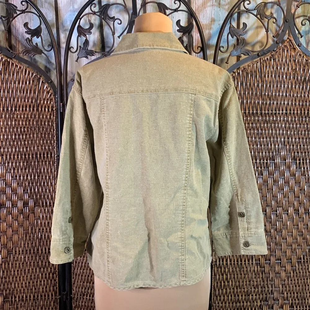 Multiples  Tan Khaki Linen and Cotton Jacket Size M - Image 2