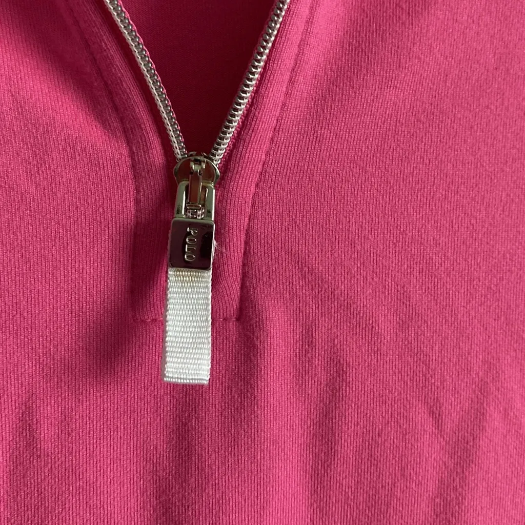 RALPH LAUREN Pink Performance Jersey Quarter-Zip Pullover - Image 5