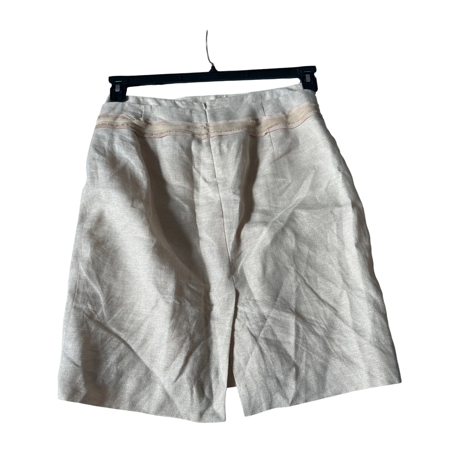 Talbots Petite‎ Skirt Linen Blend Sparkle Flower Detail Belted Pleated Knee Lgth - Image 3