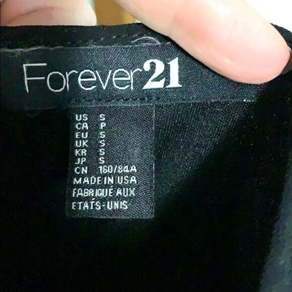 Forever 21 Womens Tank Top Sheer Over Silver Sequins Sleeveless Black Small - Image 6